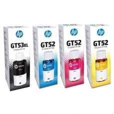 HP GT53XL Black GT52 Cyan Magenta Yellow Genuine Ink Set (Black+Color Set)
